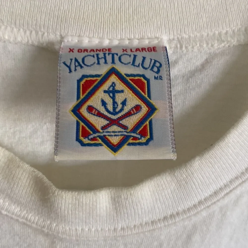 YATCHCLUB Men’s White 100% Cotton Sleeveless T Shirt Size XL - Picture 2 of 5